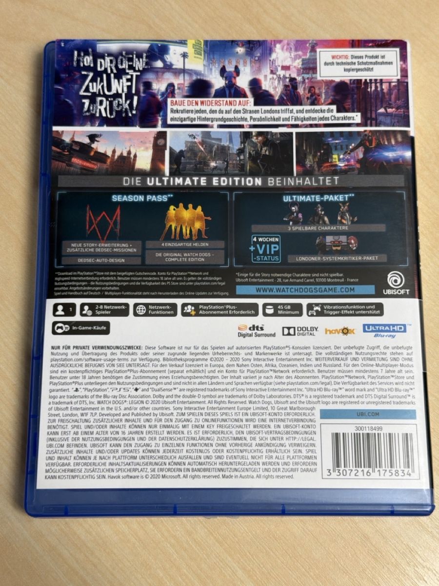 Sony Spiele: Watch Dogs Legion PS5 Spiel – Neu (gemäss Beschreibung) aus Hittnau von PeterS75 1