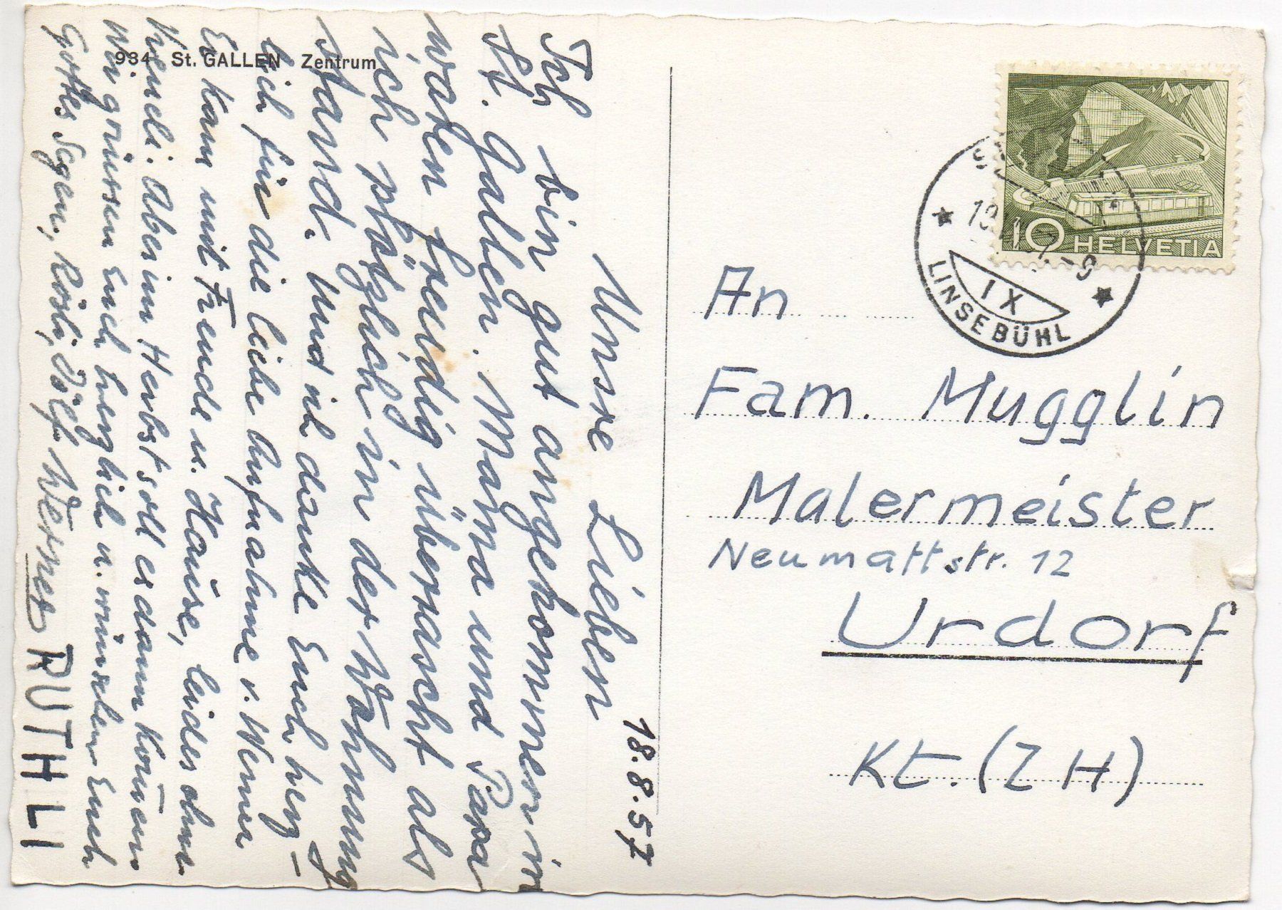 Cartes postales: ST. GALLEN Zentrum – D'occasion à Jona par philajona 1