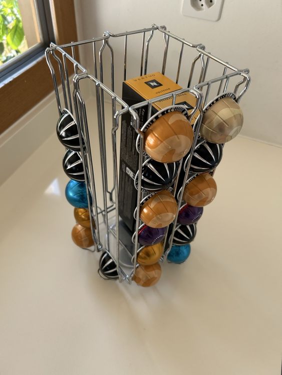 Kaffee Kapselhalter Kaktus Design - Chrom Metall Für 48 Kapseln