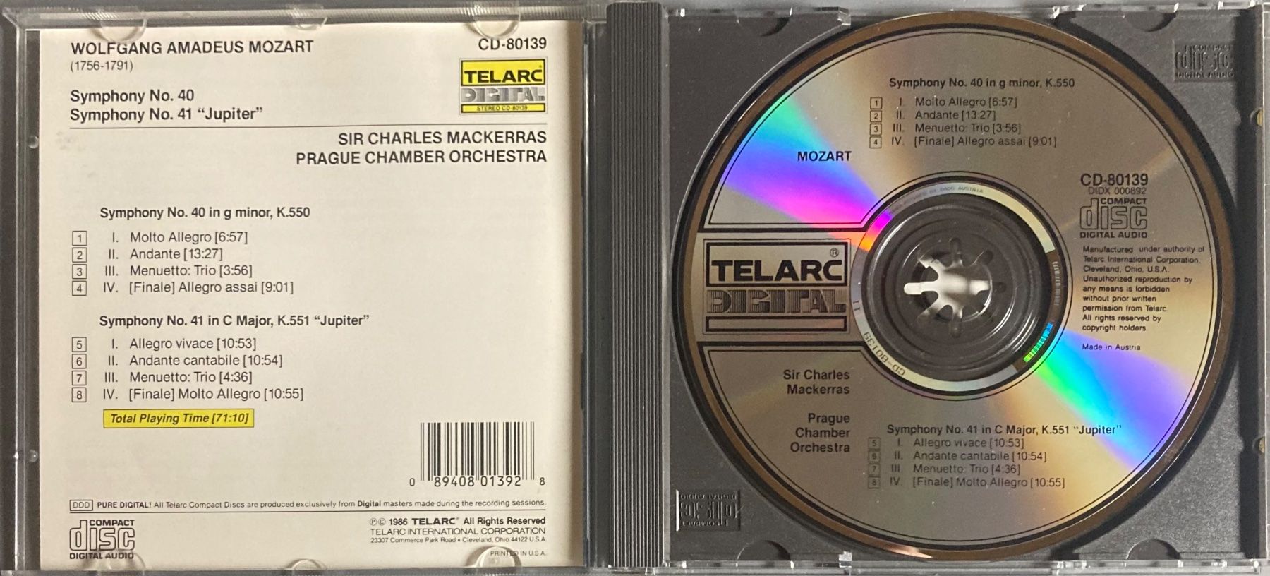 CD: MOZART..... - SYMPHONY NOS. 40 & 41 – Usato da Poliez-Pittet venduto da Newtown-Records 2
