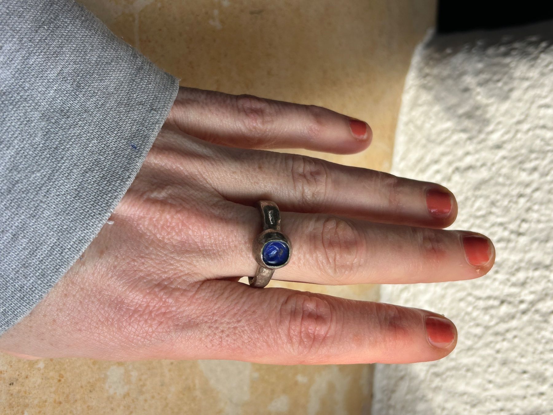 Anelli: Silberring mit blauem Emaille (Grösse 57.5) – Usato da Laufen venduto da belleskulptur 2