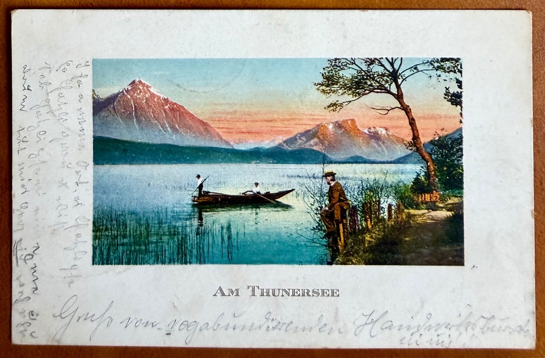 Cartoline postali: Thunersee - Niesen - Pêcheurs 1909 – Usato da Lutry venduto da Ediego