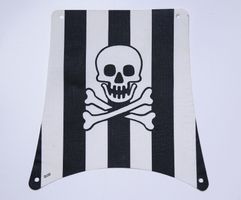 Cloth Sail Square with Black Stripes, Skull and Crossbones