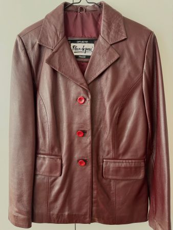 Burgundy Schafleder Jacke (Gr. M)
