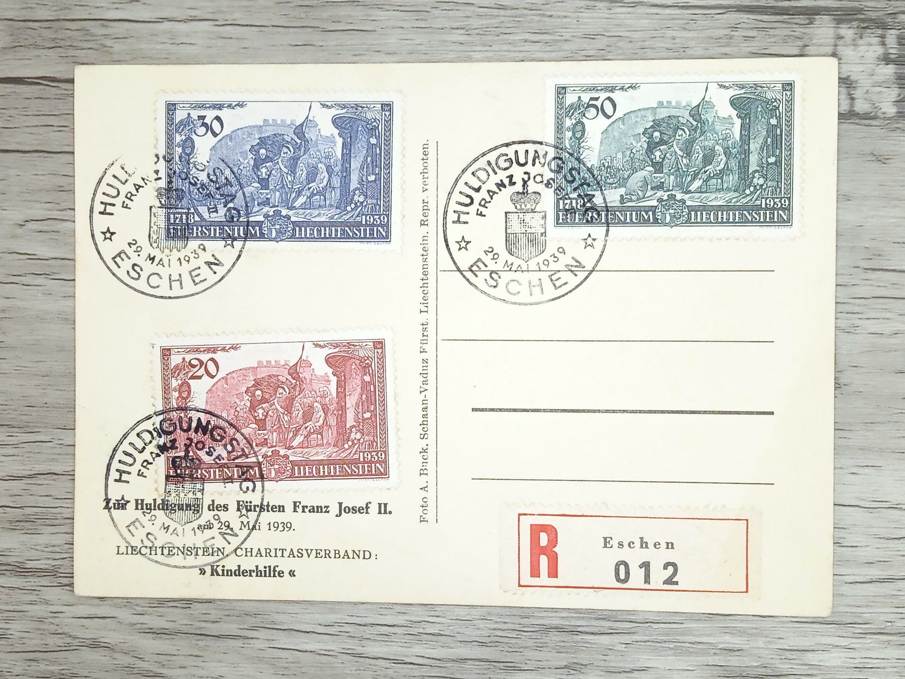 Tutti i francobolli: TR20 Carte Postale + Timbre Liechtenstein 1939 – Usato da Cousset venduto da Patrick_Collections