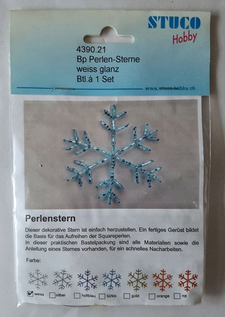Kit bricolage: Bastelpackung Perlensterne hellblau oder weiss – Nuovo e nell'imballaggio originale da Dürrenäsch venduto da Bastelnde 3