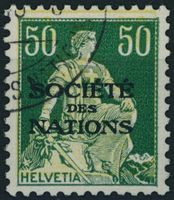 1935 - Genfer Aemter - SDN - Helvetia mit Schwert - Abart