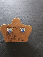 Spinnen Ohrstecker hellblau
