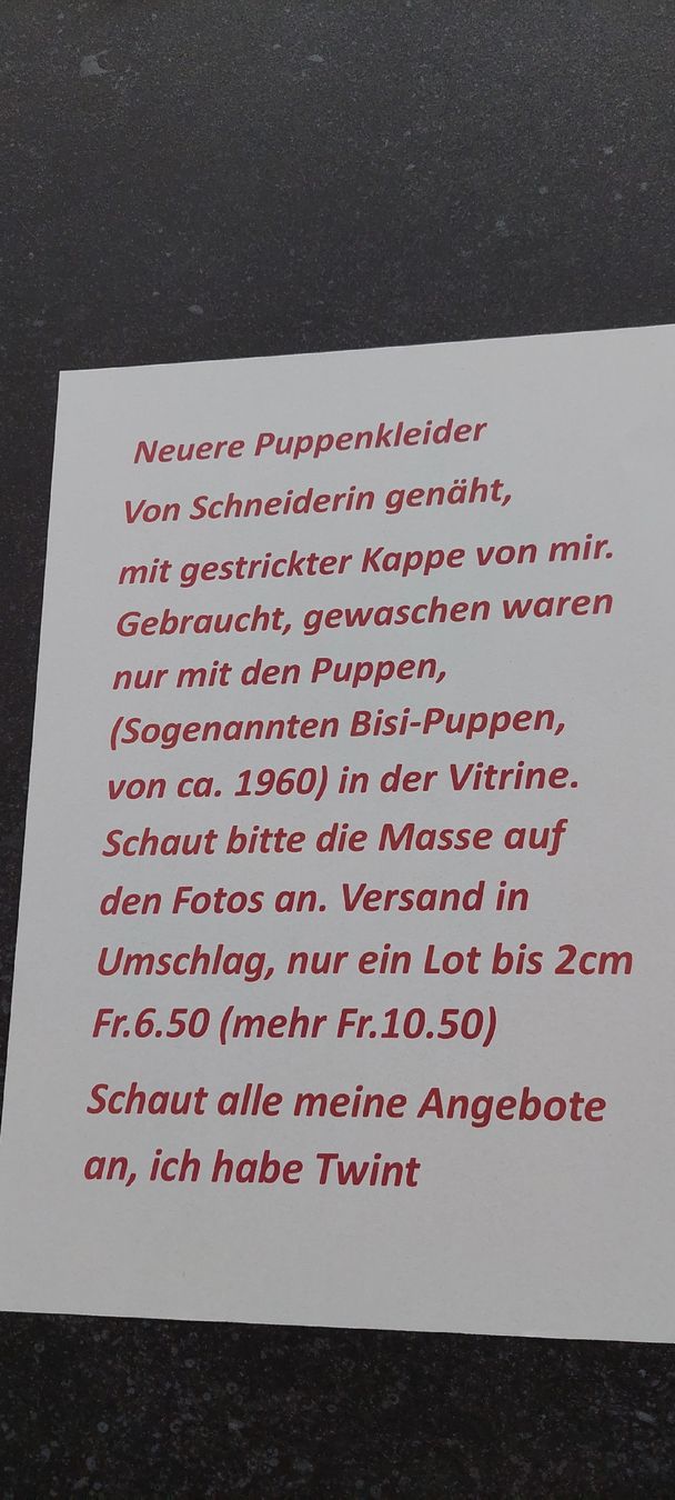 Bambole: neu ungebraucht Puppenkleid  – Nuovo (secondo la descrizione) da Muri AG venduto da nindo1 2