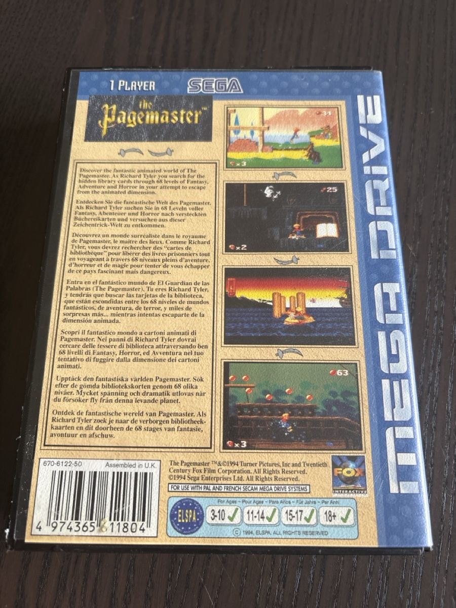 Sega Giochi: Jeu Retro the pagemaster Sega Megadrive – Usato da Meyrin venduto da did_bqr5 1