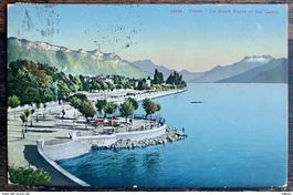 VEVEY - BELLE CARTE DU QUAI PERDONNET 1912
