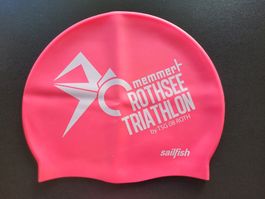 Badekappe pink "memmert Rothsee Triathlon / Stadtwerke Roth"