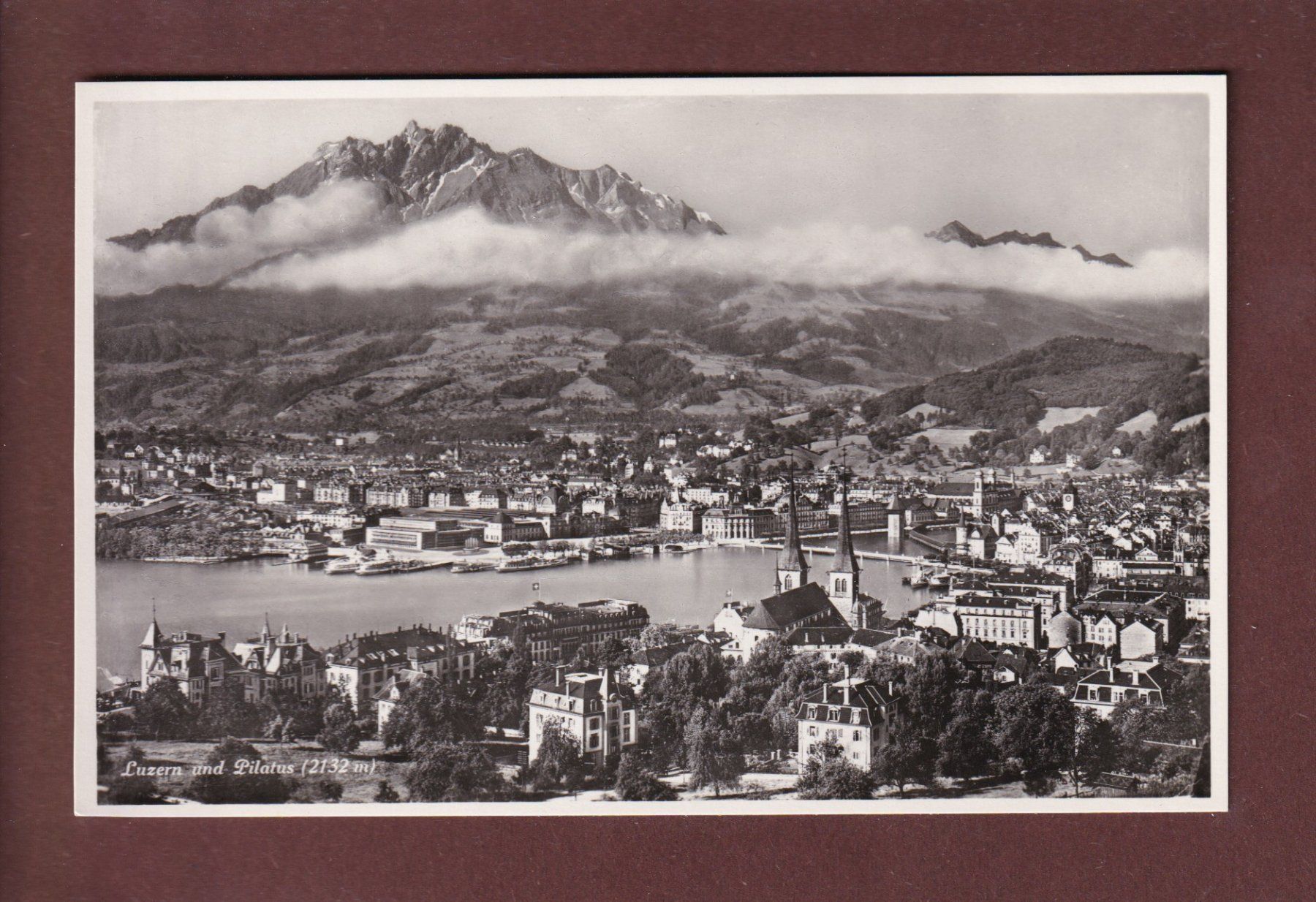 Cartoline postali: LUZERN - Teilansicht - Pilatus – Usato da Pully venduto da nicecards