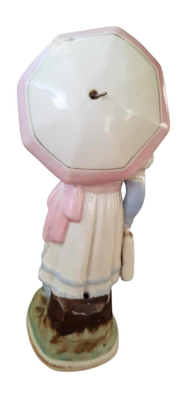 Statuette: Porzellanfigur antik - Mädchen mit Schirm – Usato da Mörschwil venduto da antiksalon 8
