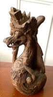 vintage Drachen Statue Skulptur Holzfigur Bali Indonesien