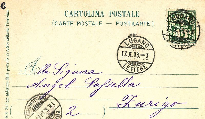 Cartoline postali: Lugano - Quai Litho + 1903 TOP – Usato da Emmenbrücke venduto da teestube 1
