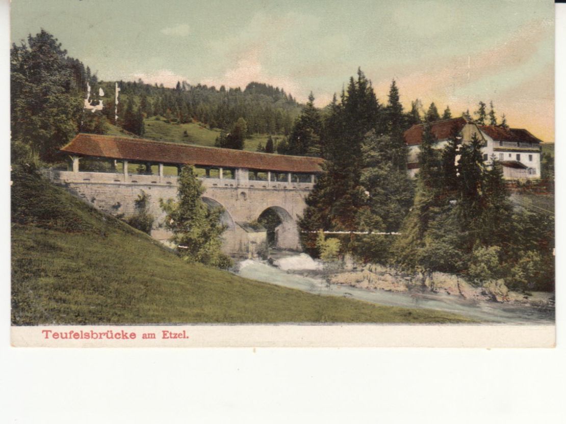 Cartoline postali: Etzel Teufelsbrücke 1909 – Usato da Bürglen TG venduto da StampGraf