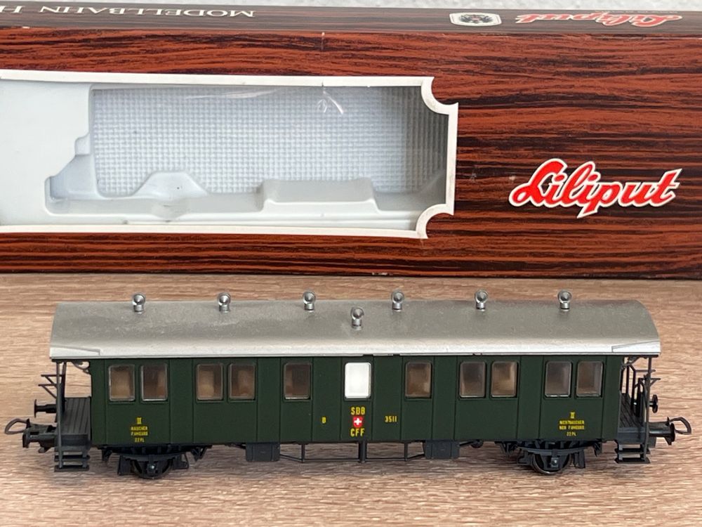 Wagon Liliput H0 Voiture Acier Léger 2e Classe SBB CFF, Neuf