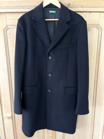 zeitlos eleganter Wollmantel von Benetton, schwarz, Gr. 50