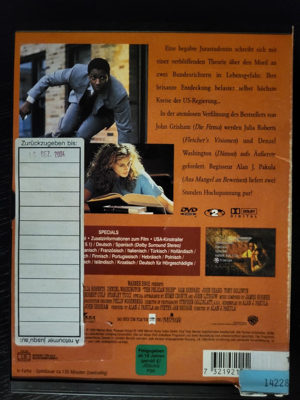 Tutti i DVDs: Die Akte Julia Roberts Denzel Washington gebraucht – Usato da Lausen venduto da EisAmStiel 1