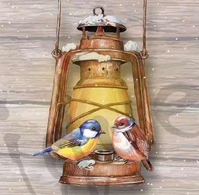 Tovaglioli: Serviette birds on lamp (1638) 2Stk. – Nuovo (secondo la descrizione) da Schlatt TG venduto da kreativ-atelier