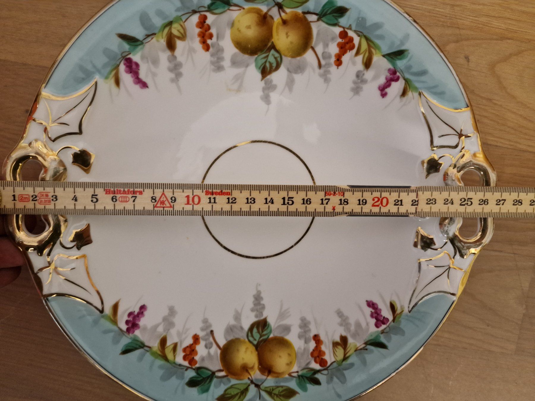 Piatti di portata: Vintage Servierplatte mit Fruchtdekor, Durchmesser ca. 26cm – Usato da Zürich venduto da Allerlei_Shop 1