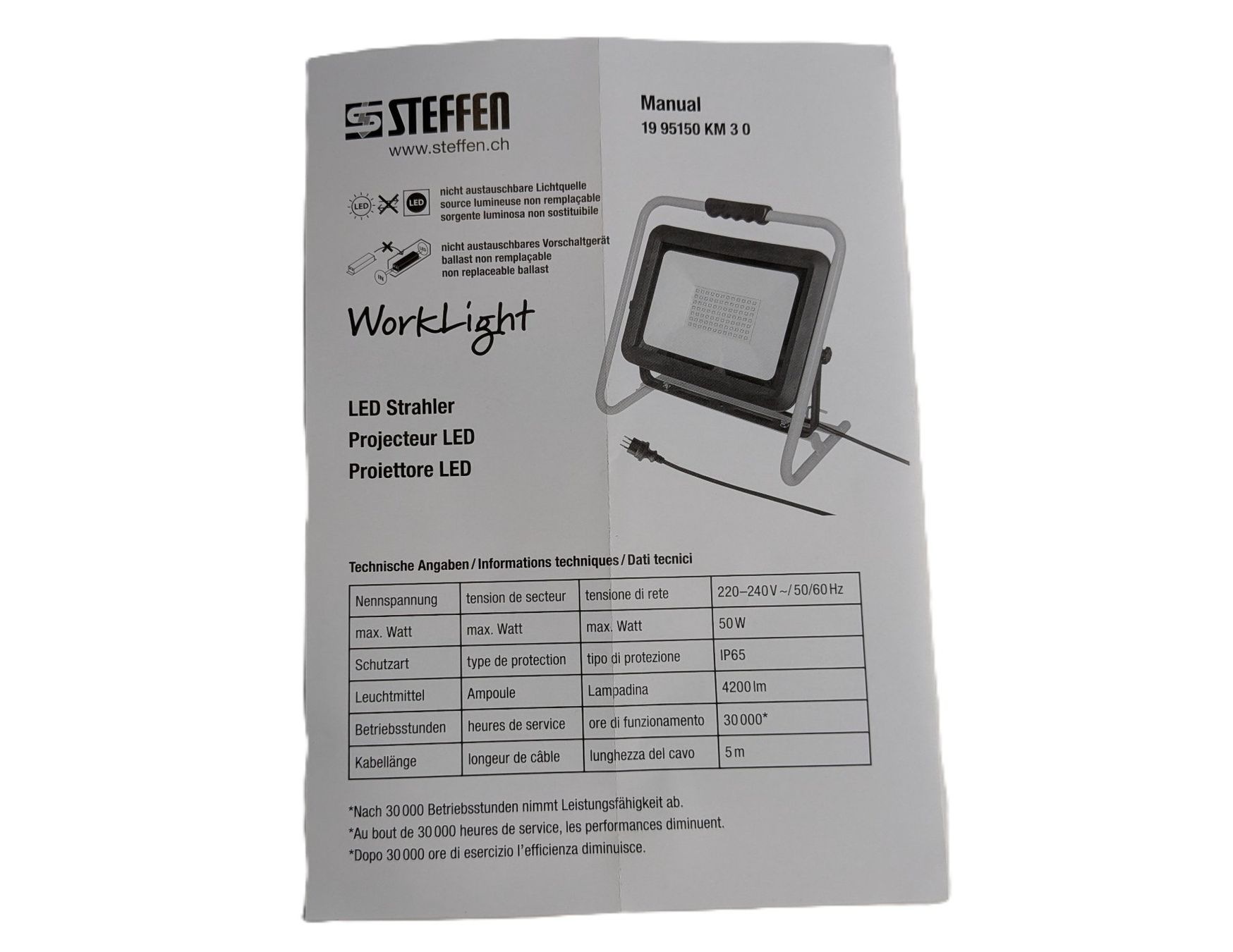 Lampes: STEFFEN Arbeitsleuchte LED Strahler 4200 lm – Neuf (Voir description) à Dintikon par Restwert_Dintikon 8