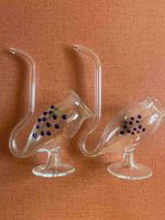 2 originelle Hagen Glas Gläser mit Traubenmotiv neuwertig