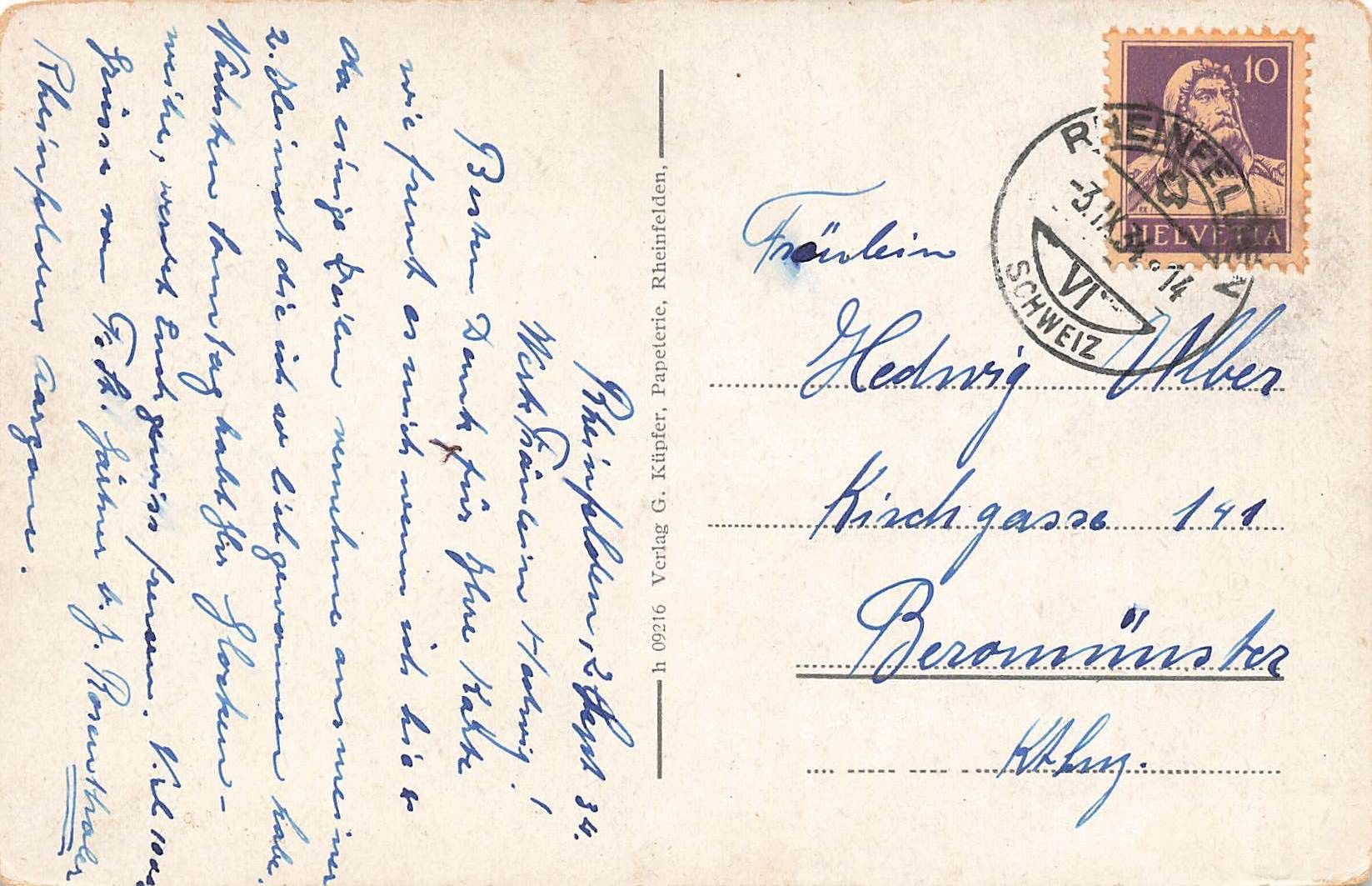Cartoline postali: Rheinfelden – Usato da Biasca venduto da Blenio71 1