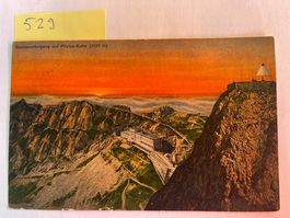 alte Postkarte Sonnenuntergang Pilatus-Kulm 2133m