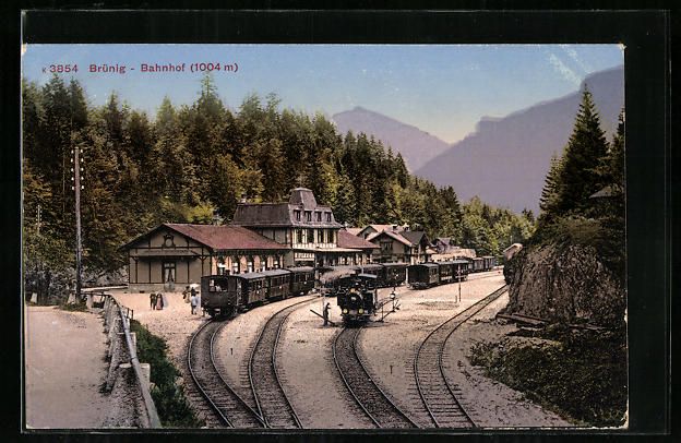 Cartoline postali: AK Brünig, Bergbahn am Bahnhof – Usato da Berlin venduto da bartko-reher