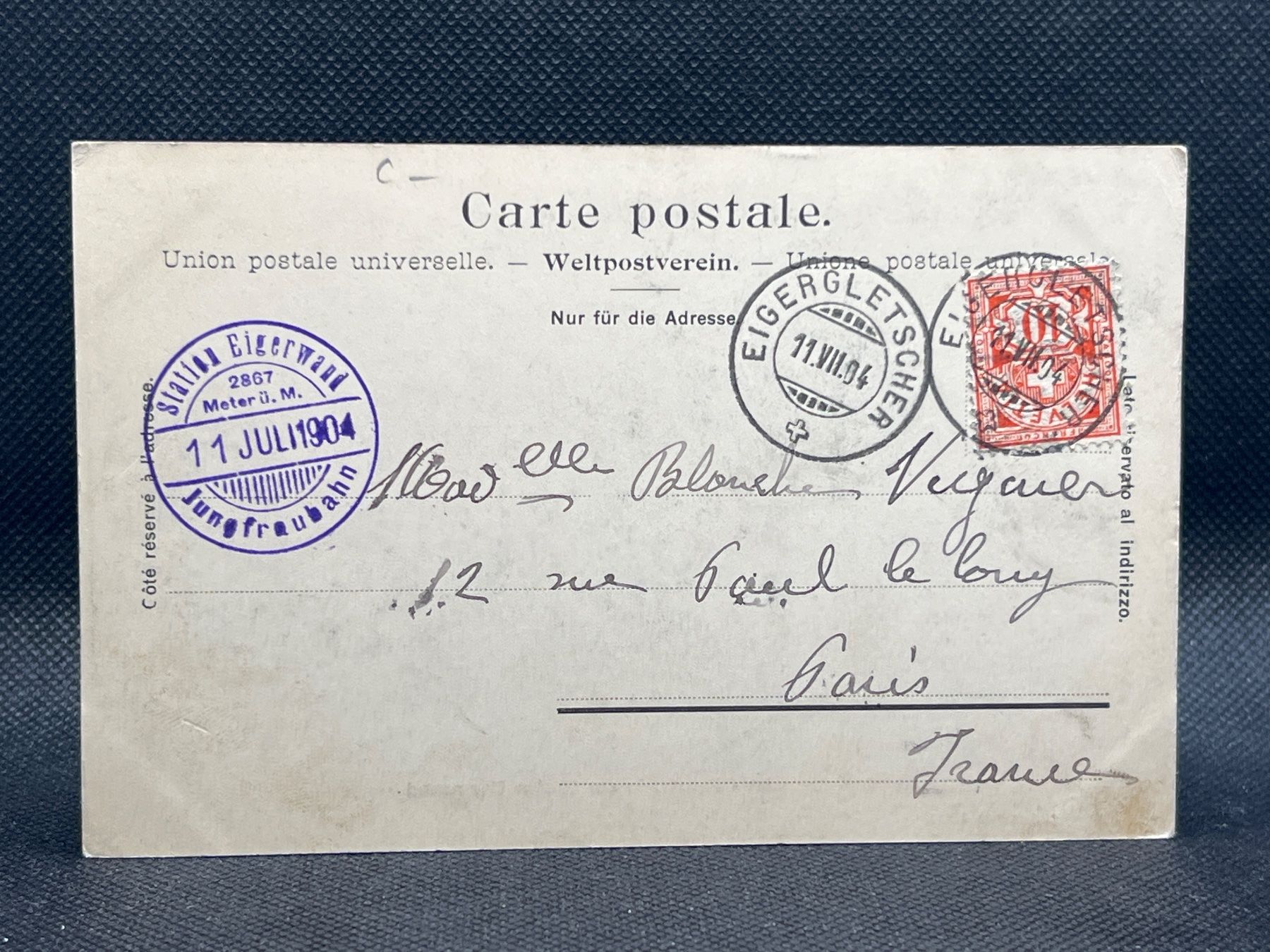 Cartoline postali: Jungfraubahn - Fenster in der Station Eigerwand – Usato da Widnau venduto da Brusi9 1