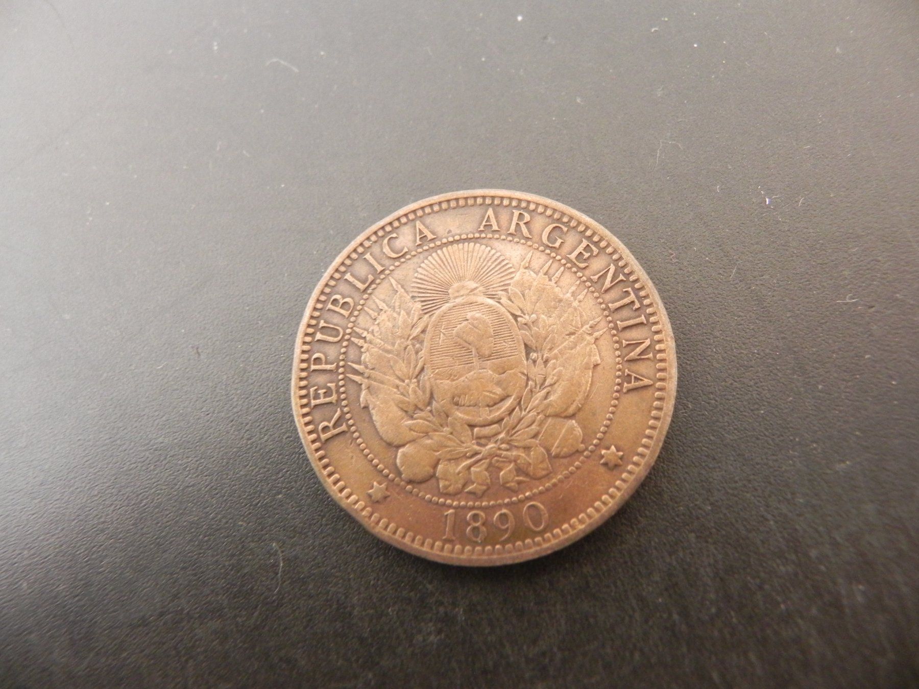 Alle Münzen: Argentinien 2 Centavos 1890 – Gebraucht aus Biel/Bienne von Gogolozi 1