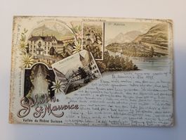 Ansichtskarte St. Maurice gelaufen 1898 Box1
