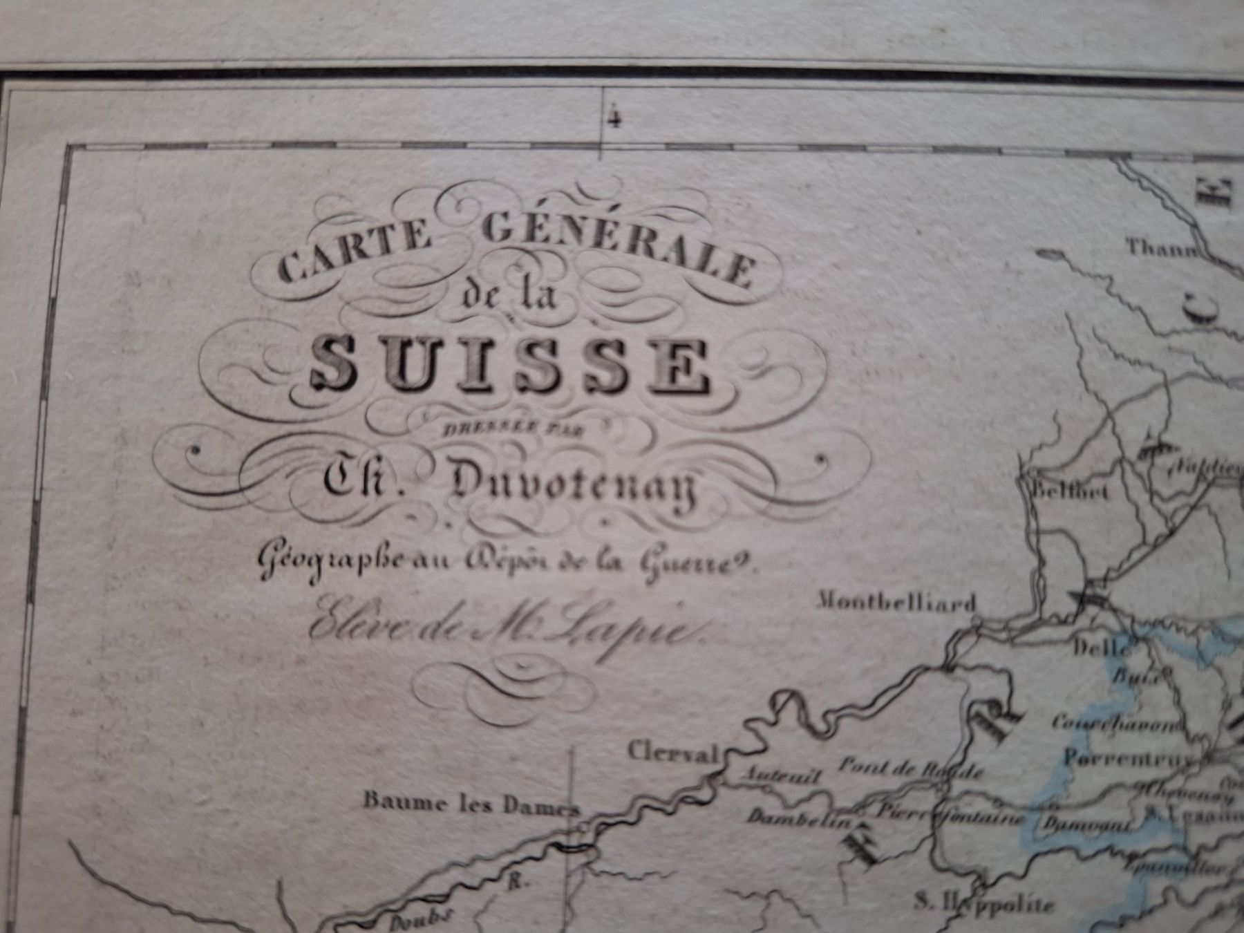 Incisioni: CARTE DE LA SUISSE – Usato da Bevaix venduto da bohrap 1