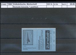 1980 "Volksbräuche", Markenheft "blau", ** postfrisch