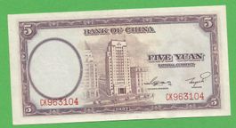 China, Bank of China, 5 yuan 1937, UNC, s.scan