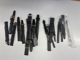 Diverse Auswahl: Uhrenarmbänder - Leder, Schwarz!