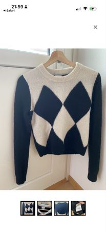 Pullover Collectif Mon Amour schwarz weiss kariert Grösse S