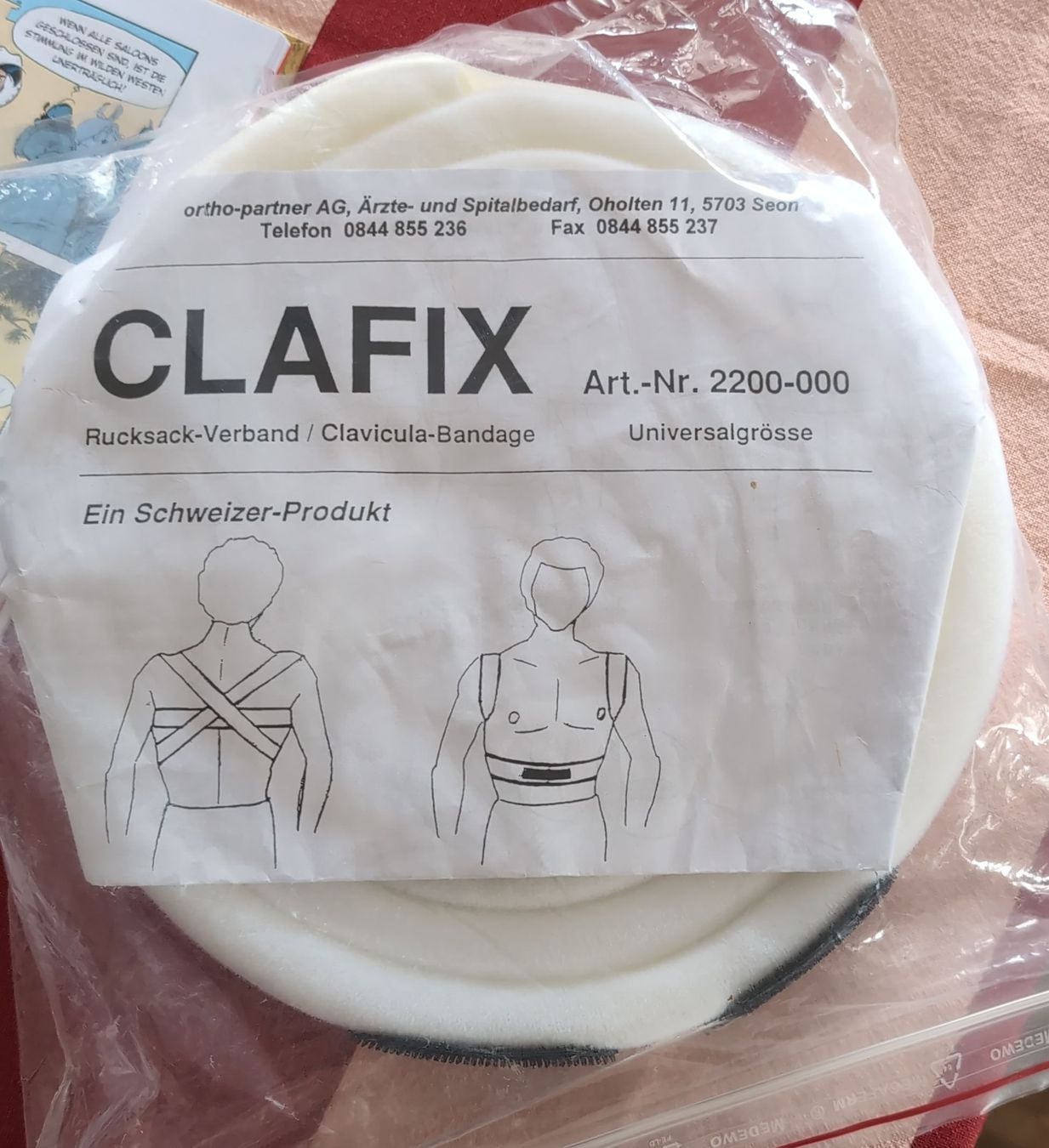 Attrezzature mediche: Clafix Rucksackverband Schlüsselbeinbandage neu – Nuovo e nell'imballaggio originale da Bern venduto da Orwahn
