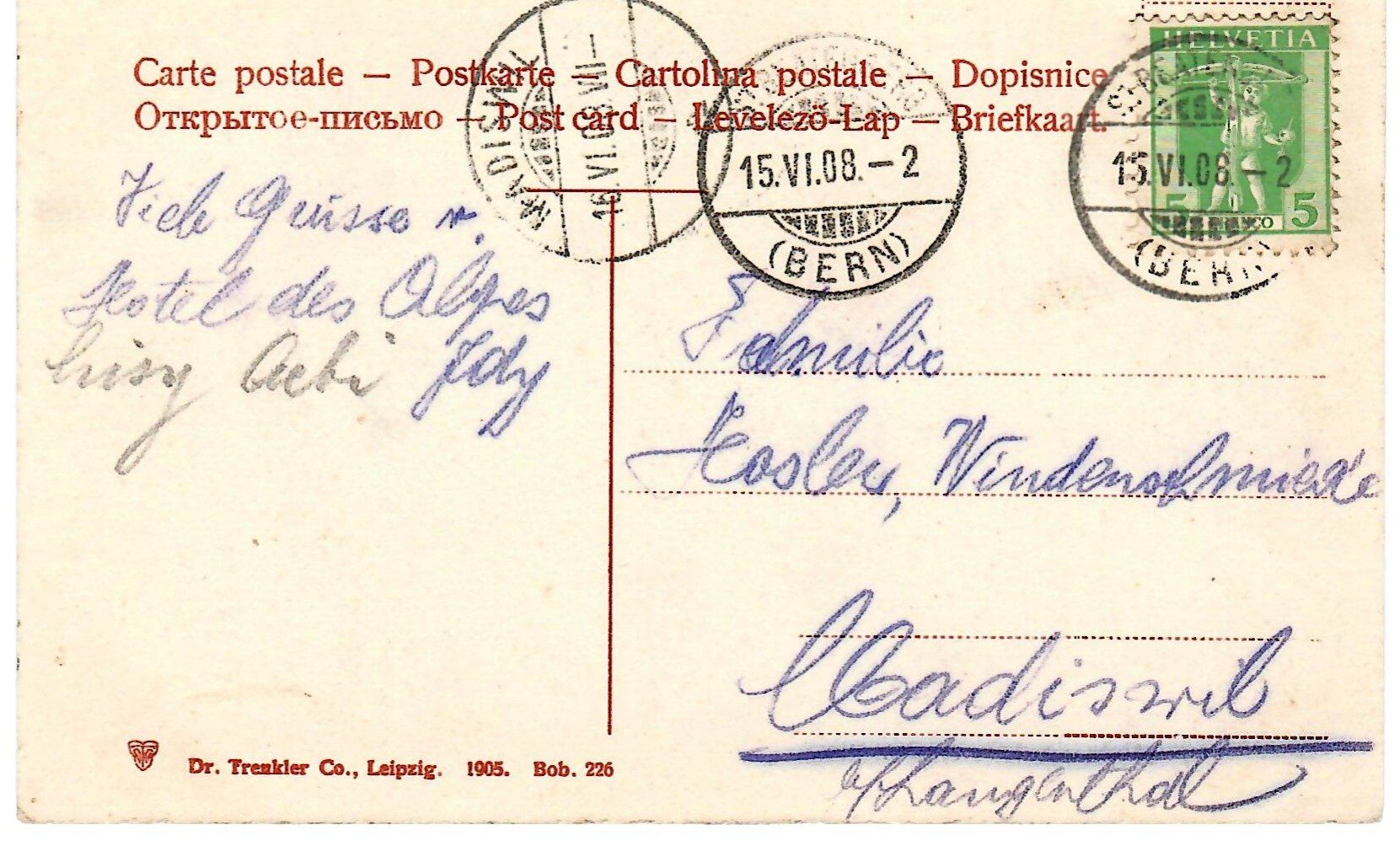 Cartoline postali: Beatenberg Panorama – Usato da Zweisimmen venduto da jakobsweg 1