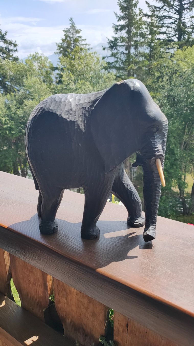 Statuette: Sculpture éléphant en bois de tilleul – Usato da Crans-Montana venduto da Camphill