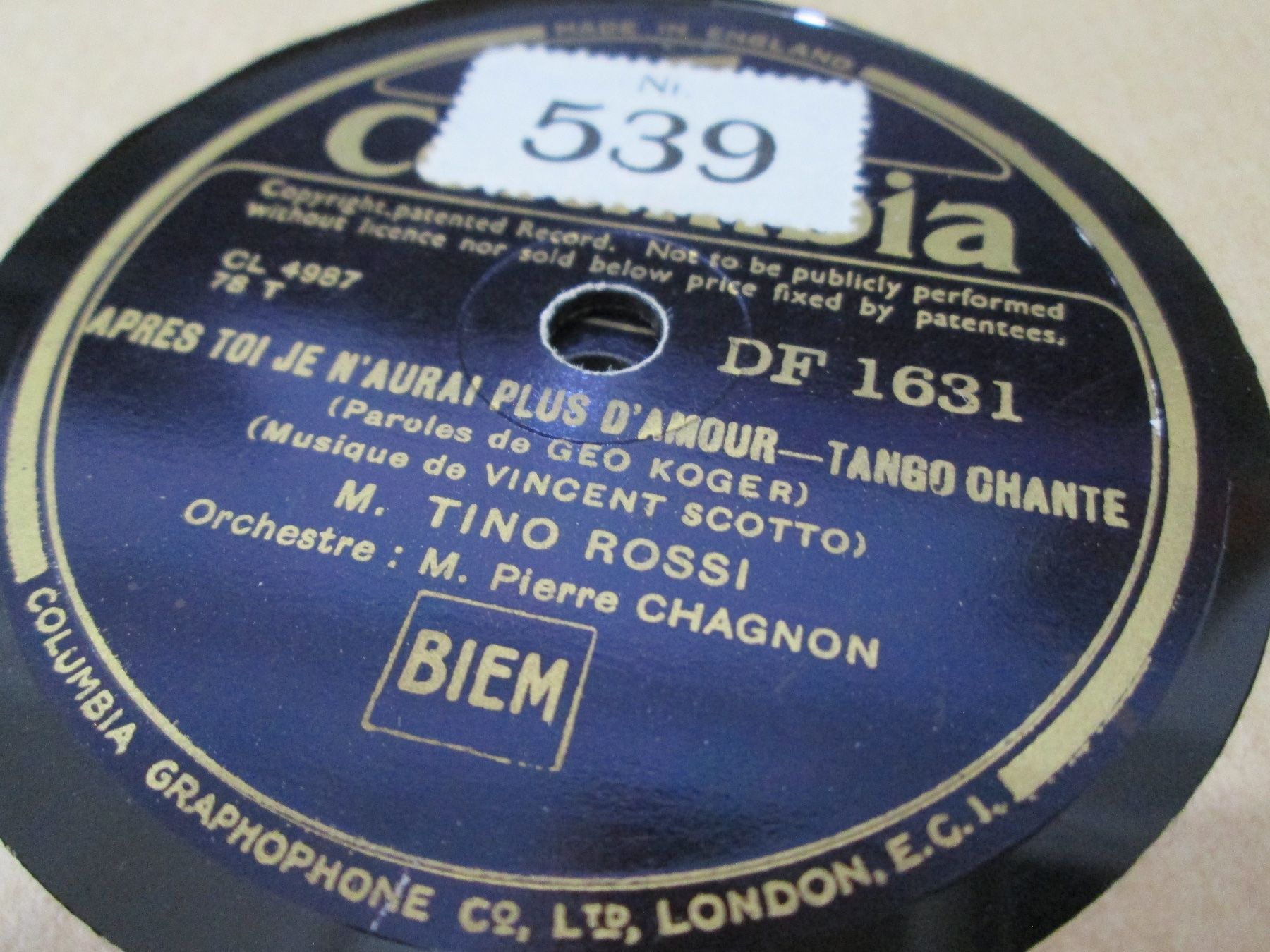 Vinyles: DISQUES 78 TOURS – D'occasion à Lausanne par Leag 1