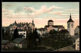 AK Arbon, Stadtansicht mit Kirche und Schloss