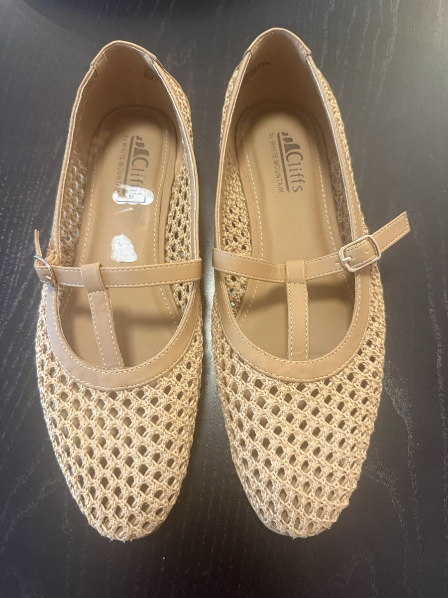 Damenschuhe: Cliffs by White Mountain Size 38.5 Tan Mesh T-Strap Sho – Neu (gemäss Beschreibung) aus Montreux von SDMontreux