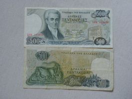 Griechische Drachmen 500, Jahrgang 1983 und 1986, Top Zus...
