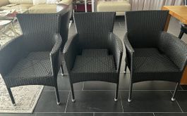 Gartenstühle Polyrattan schwarz 4 Stück guter Zustand