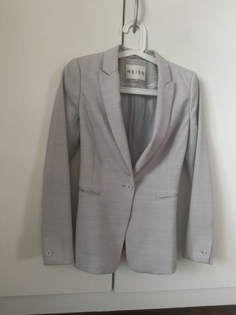 Reiss Light Grey Blazer Jacket Size 34 Perfect for Spring