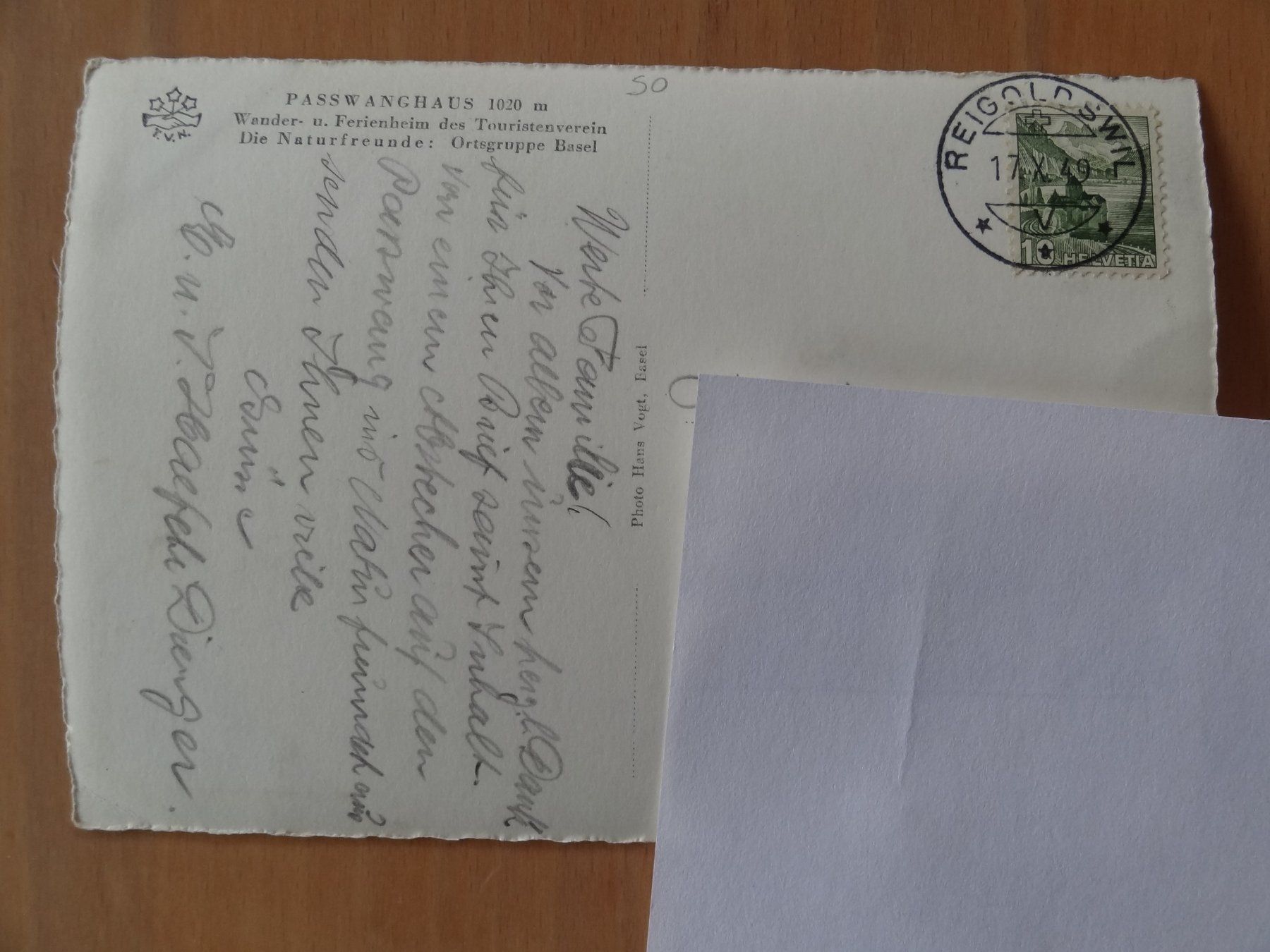 Cartoline postali: Passwanghaus - Passwanggipfel 1207 m. - 1949 – Usato da St Léonard venduto da Riglin 1