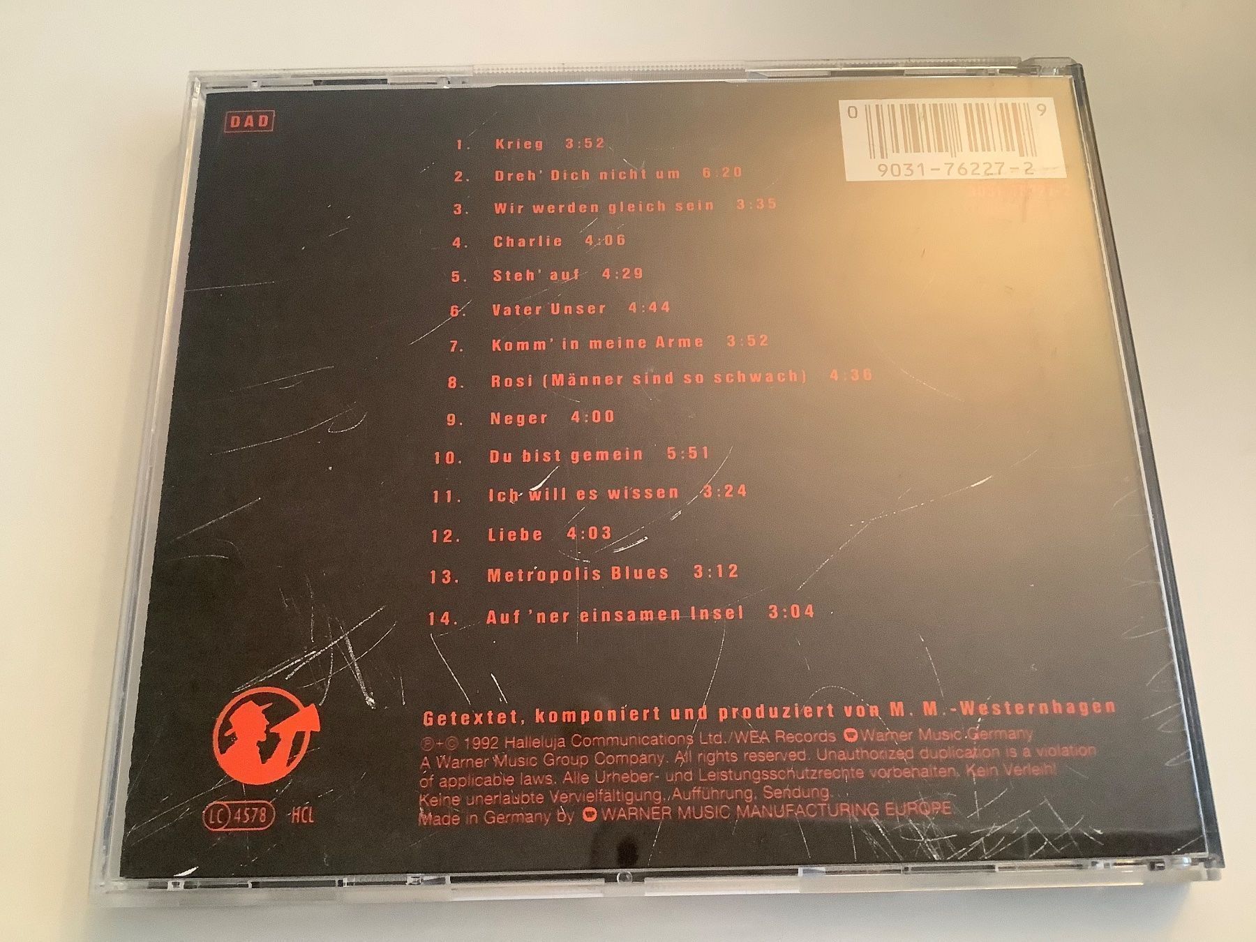 CD: Westerhagen / JAJA / 1992 – Usato da Dübendorf venduto da Shreck 1